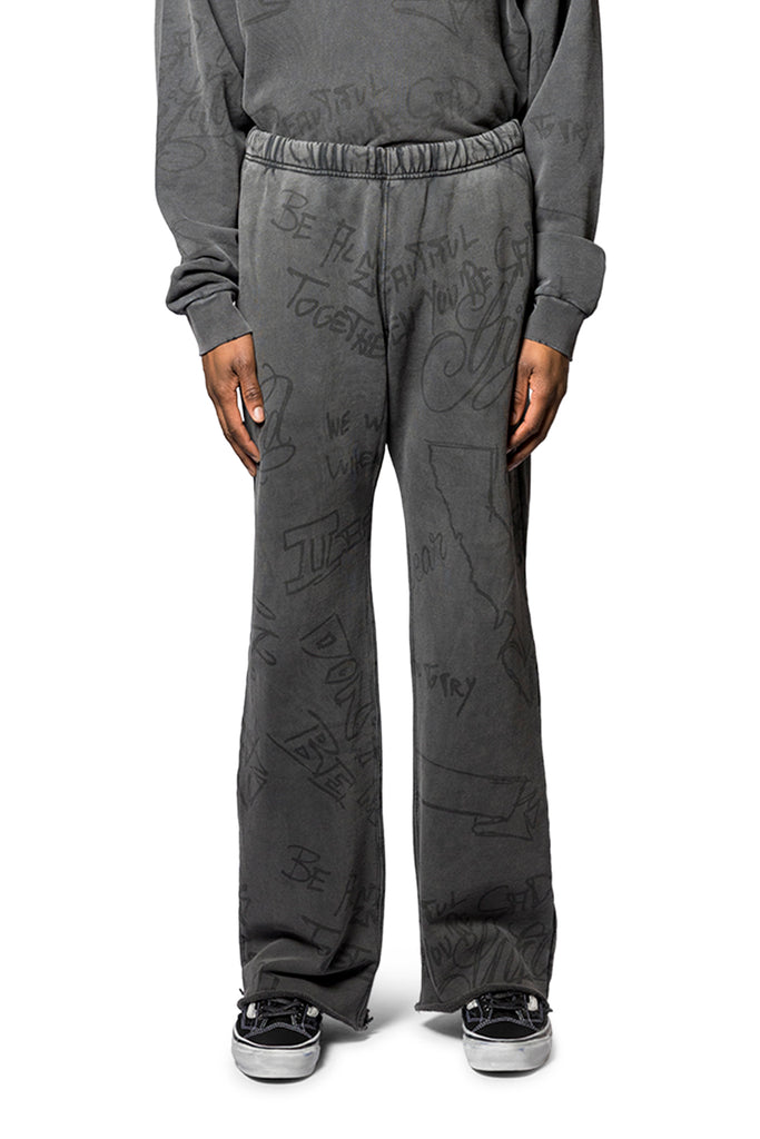 ASKYURSELF SCRIBBLE VINTAGE JOGGER BLACK Dark Slate Gray