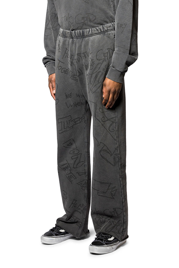 ASKYURSELF SCRIBBLE VINTAGE JOGGER BLACK Dark Slate Gray