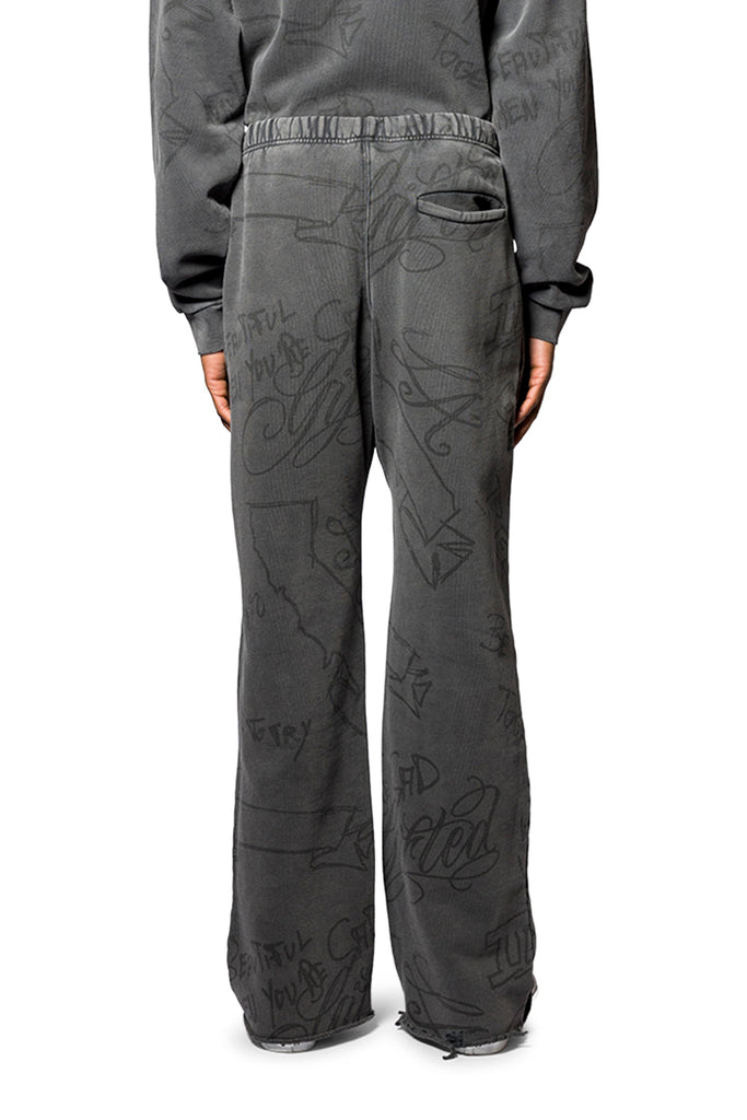 ASKYURSELF SCRIBBLE VINTAGE JOGGER BLACK Dark Slate Gray