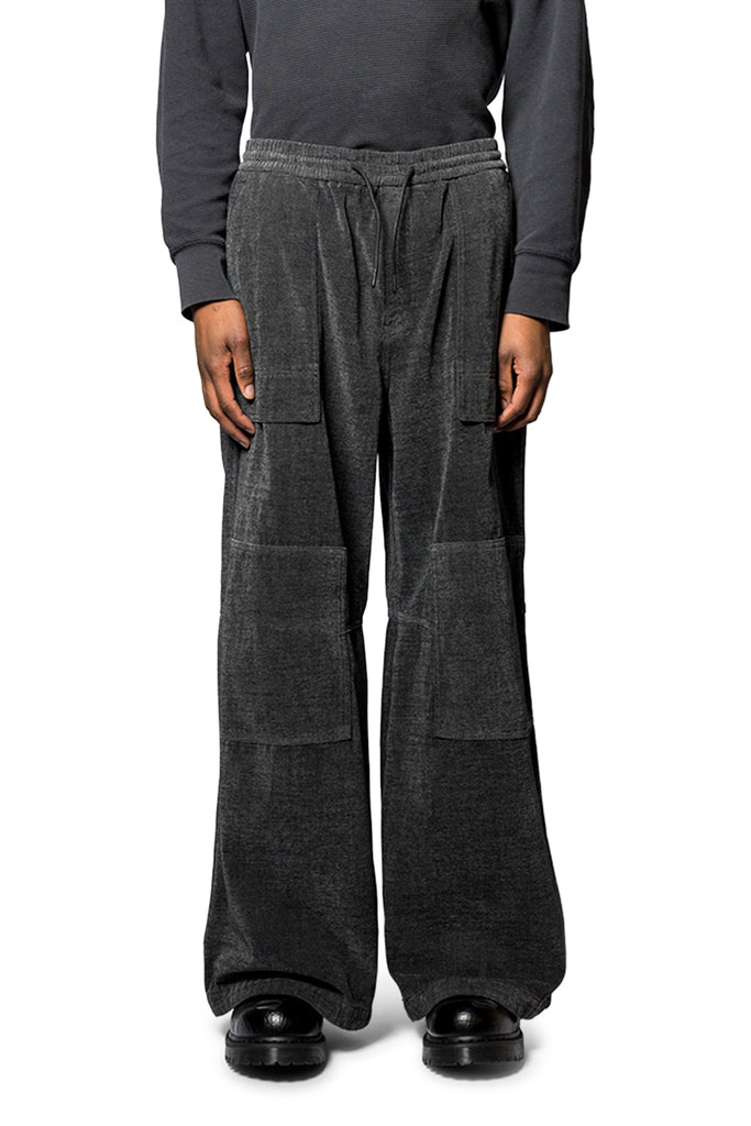 Juun.J COMFORT DENIM DOUBLE KNEE PANTS BLACK Dark Slate Gray