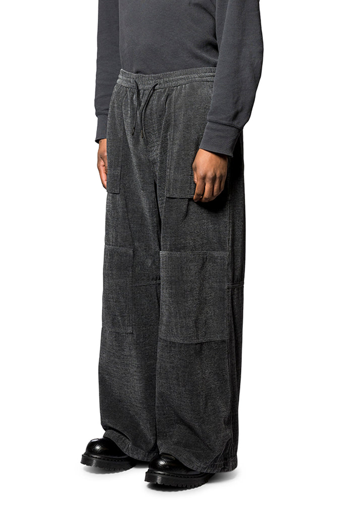 Juun.J COMFORT DENIM DOUBLE KNEE PANTS BLACK Dark Slate Gray