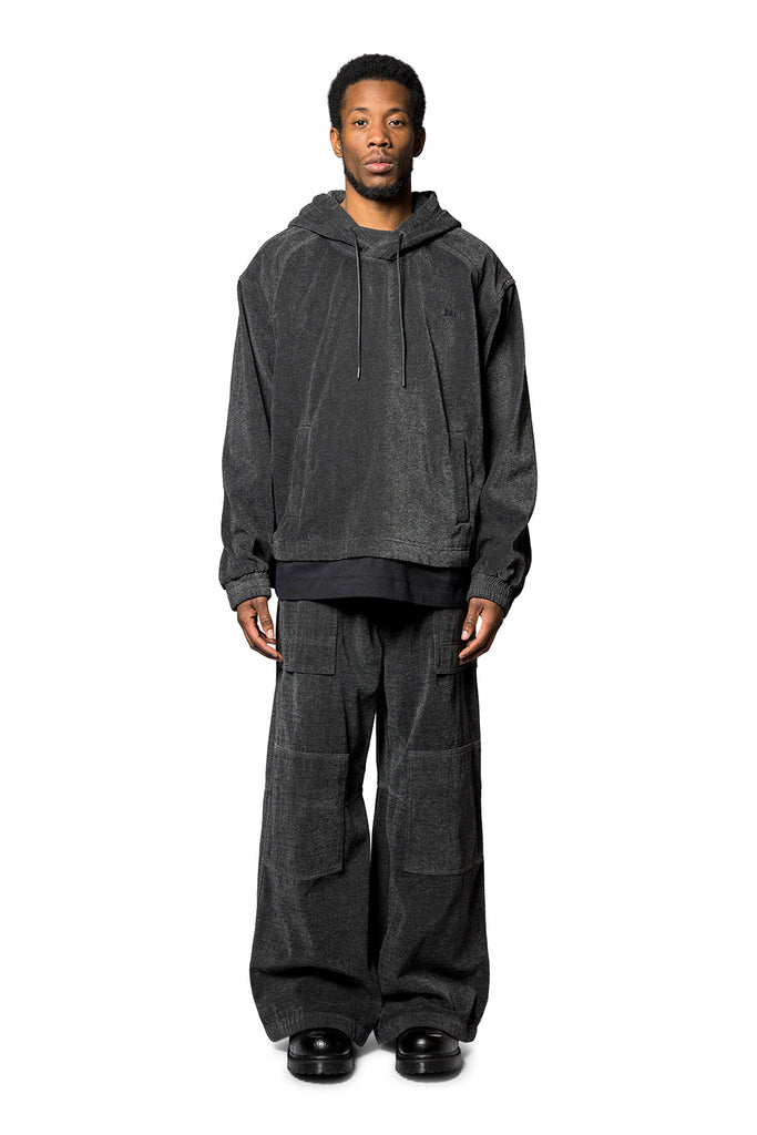 Juun.J COMFORT DENIM DOUBLE KNEE PANTS BLACK Dark Slate Gray