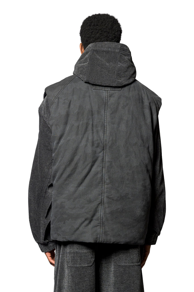Juun.J REVERSIBLE CAMOUFLAGE VEST BLACK Dark Slate Gray