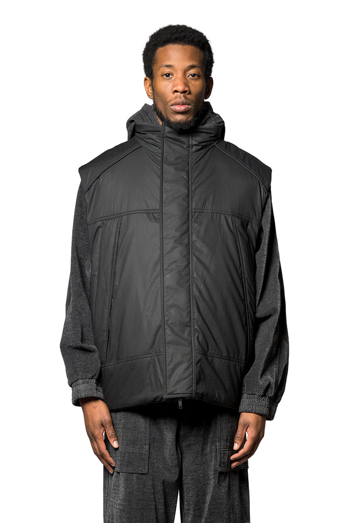 Juun.J REVERSIBLE CAMOUFLAGE VEST BLACK Dark Slate Gray