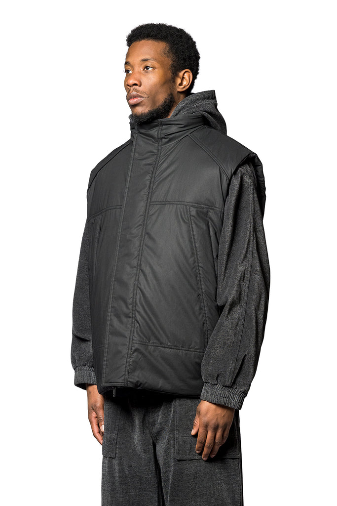 Juun.J REVERSIBLE CAMOUFLAGE VEST BLACK Dark Slate Gray