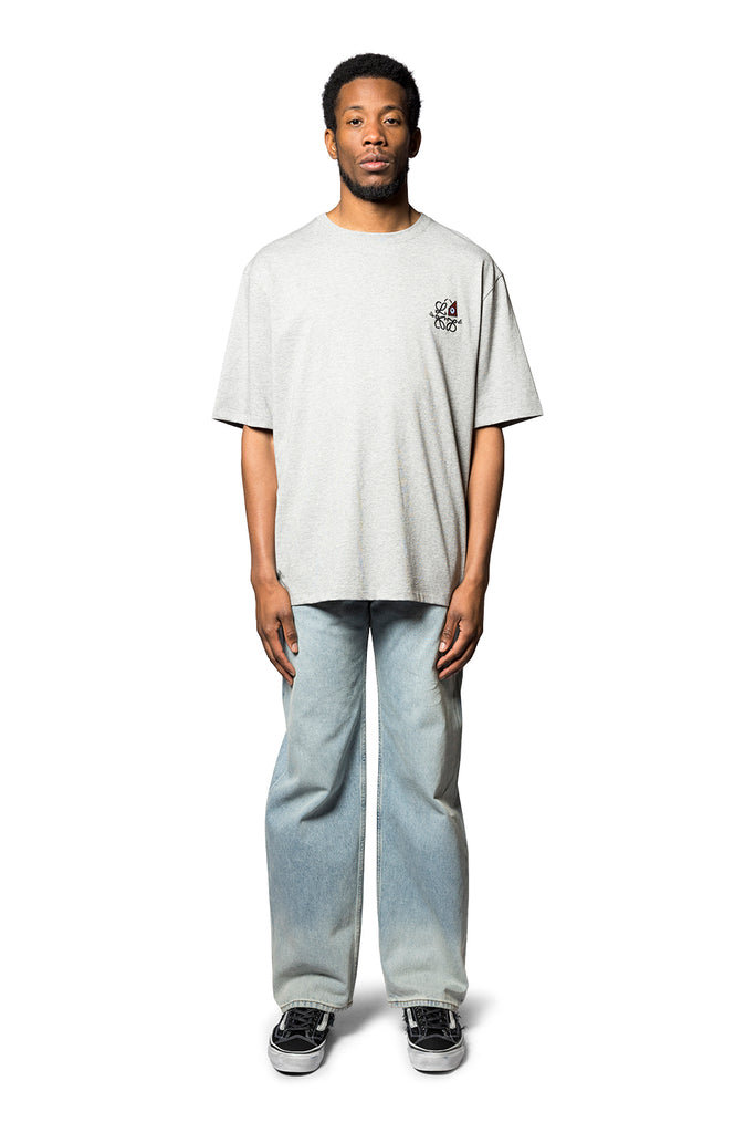 LOEWE LOOSE FIT T-SHIRT GREY MELANGE Light Gray