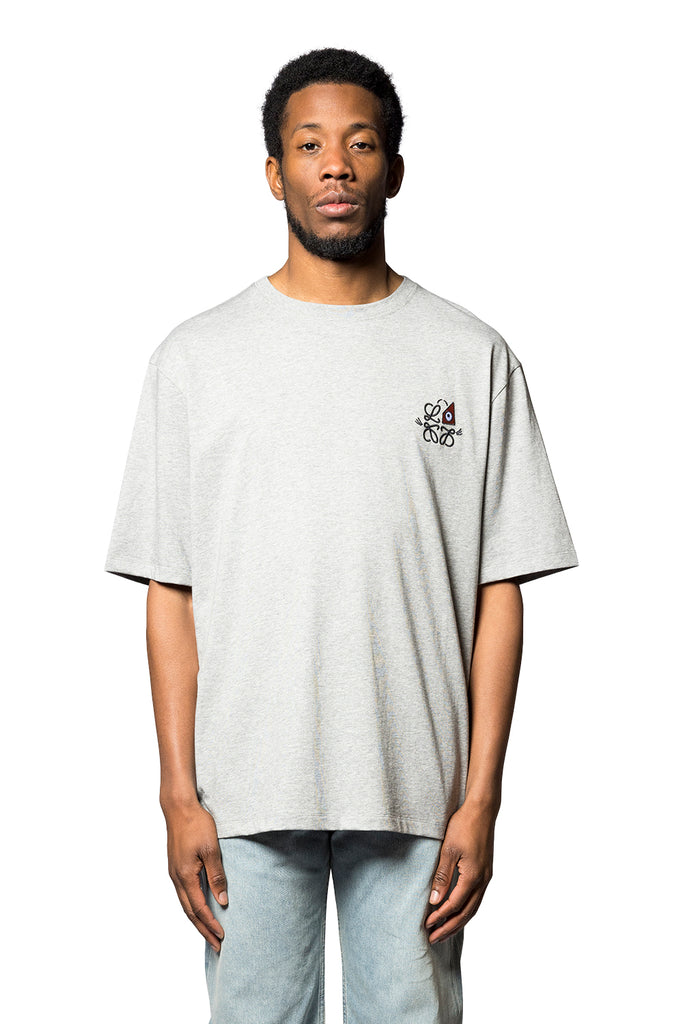 LOEWE LOOSE FIT T-SHIRT GREY MELANGE Light Gray