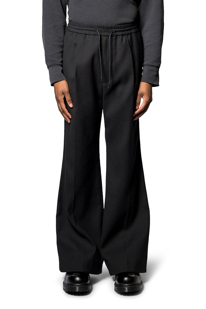 Juun.J WOOL SEMI-BOOTCUT PANTS BLACK Black