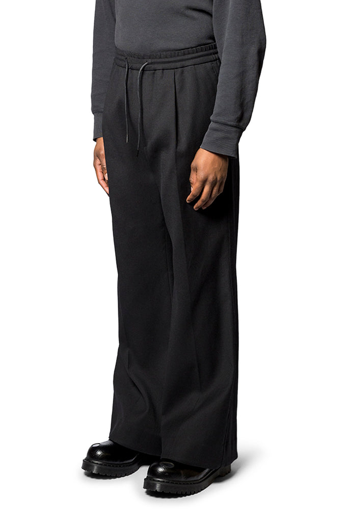 Juun.J WOOL SEMI-BOOTCUT PANTS BLACK Dark Slate Gray