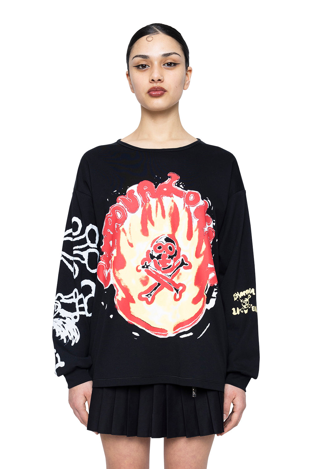 OVERSIZED SCREEN PRINTED JERSEY BLACK AND RED – ANSH46