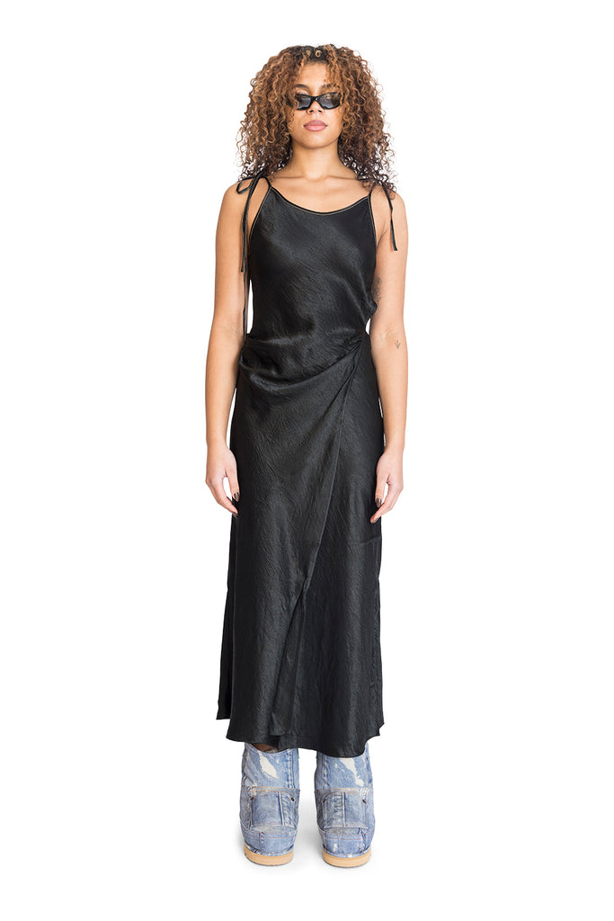 Acne Studios SATIN DRESS BLACK Tan