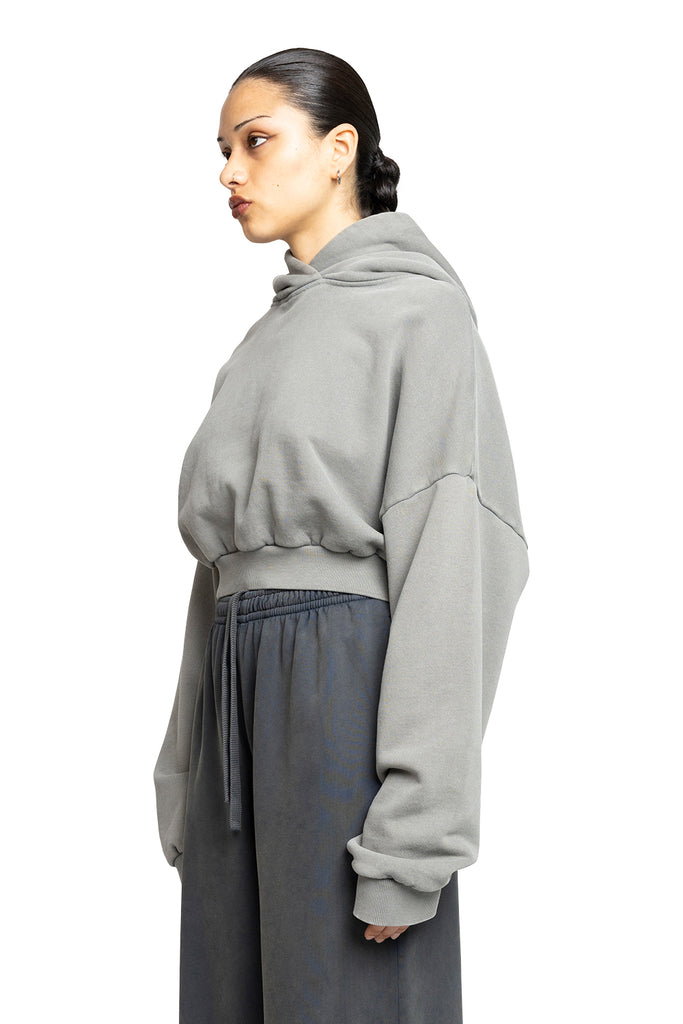 ENTIRE STUDIOS CROPPED HEAVY HOOD WASHED RHINO Gray