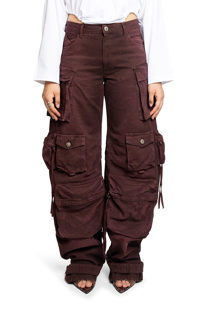 The Attico 'FERN' LONG PANTS RED BURGUNDY Dark Slate Gray