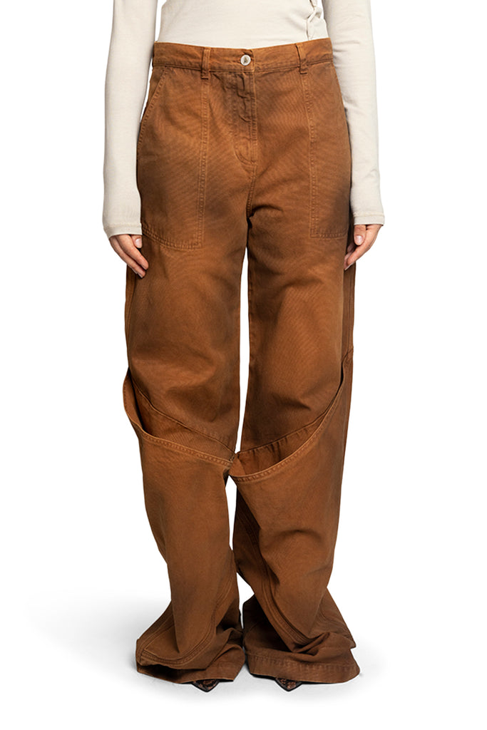 The Attico LONG PANTS TOBACCO BROWN Saddle Brown