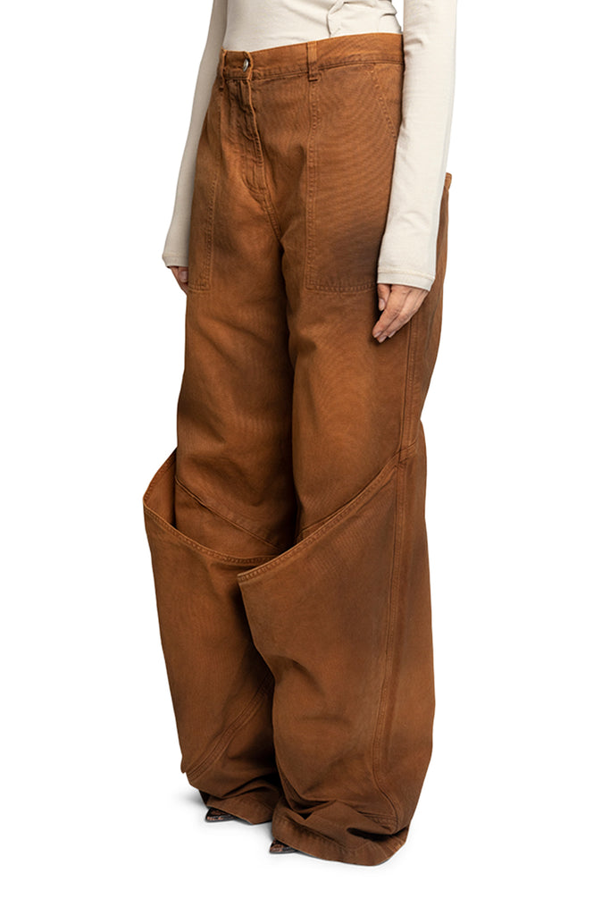 The Attico LONG PANTS TOBACCO BROWN Saddle Brown