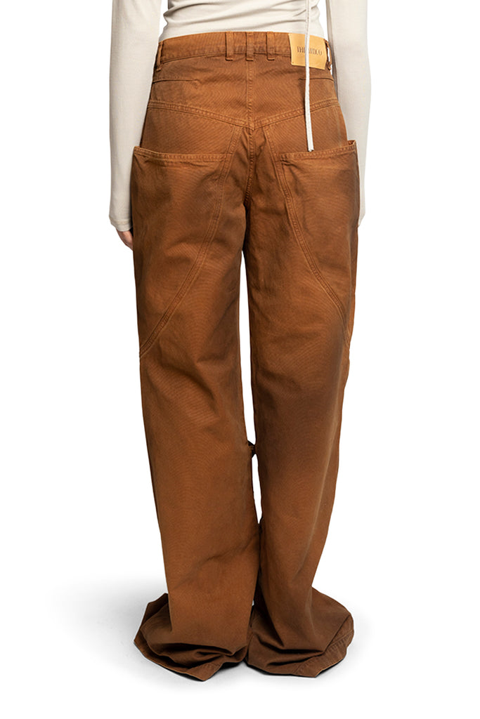 The Attico LONG PANTS TOBACCO BROWN Saddle Brown