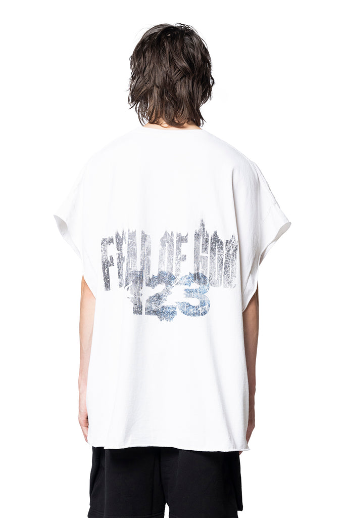 123 RIVINGTON INRI CUT OFF TEE VINTAGE WHITE White Smoke
