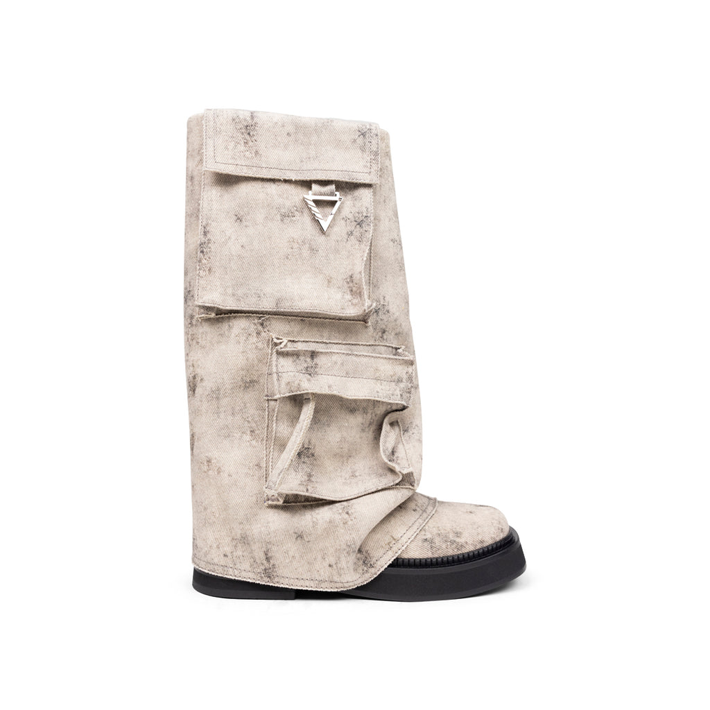 The Attico 'ROBIN' FERN BOOT SAND MELANGE Light Gray