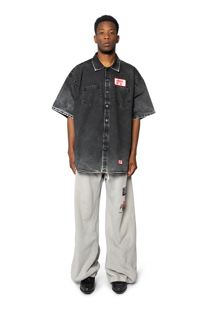 123 RIVINGTON WORKING MAN SHIRT WASHED BLACK Gray