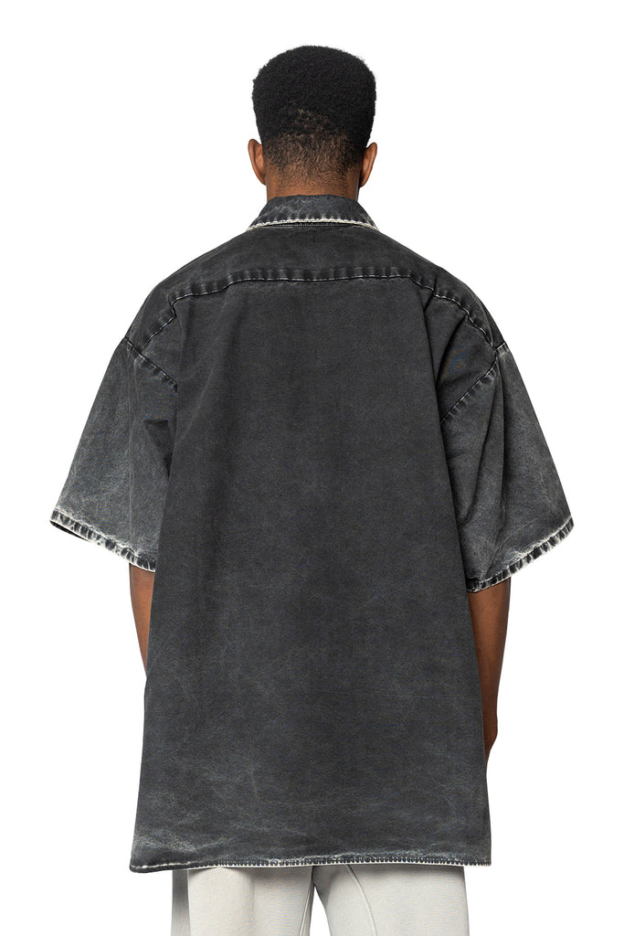 123 RIVINGTON WORKING MAN SHIRT WASHED BLACK Dark Slate Gray