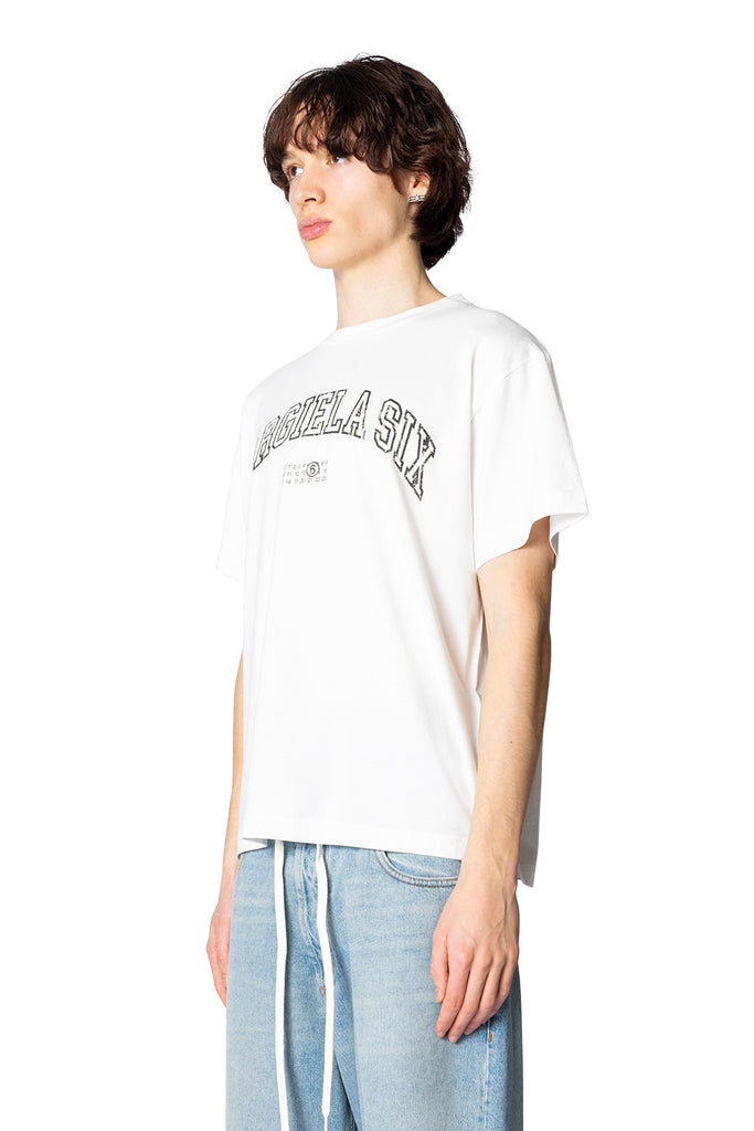 MM6 VARSITY PRINT T-SHIRT WHITE Light Gray