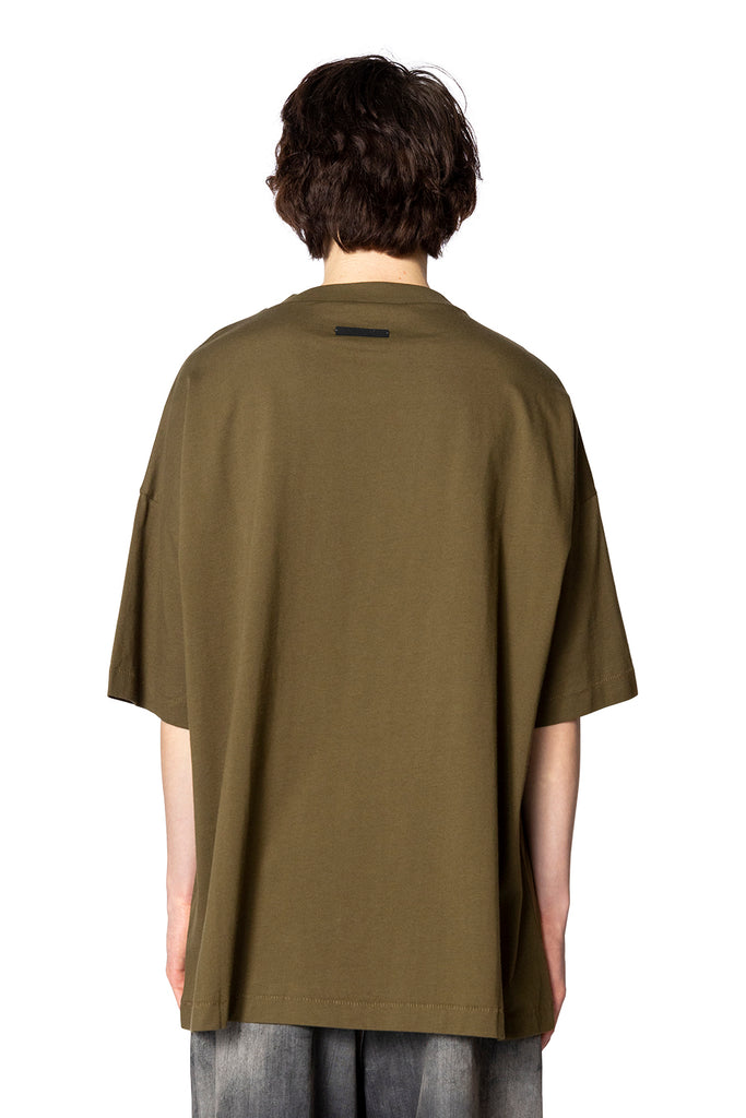 FOG ESSENTIALS JERSEY CREWNECK TEE OLIVE Dark Olive Green