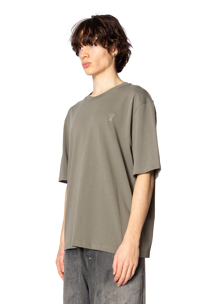 Ami Paris BOXY TEESHIRT ADC TONAL SMOKE GREY Rosy Brown