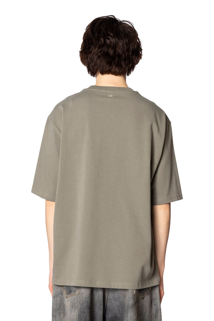 Ami Paris BOXY TEESHIRT ADC TONAL SMOKE GREY Rosy Brown