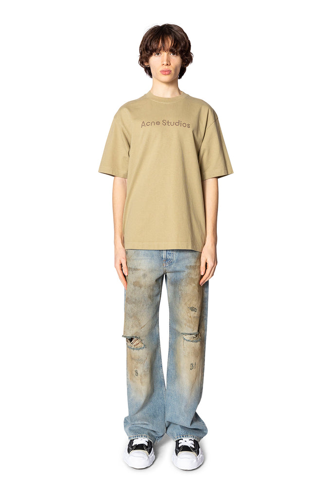 Acne Studios LOGO T-SHIRT - RELAXED FIT SAND BEIGE Tan