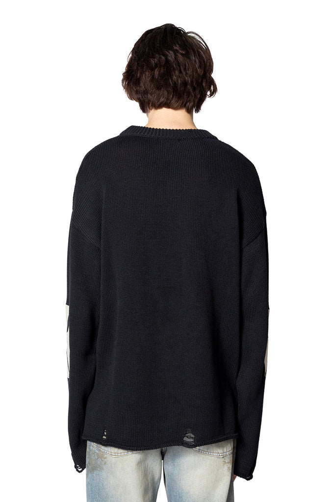 ASKYURSELF RAW CROSS KNIT BLACK Black