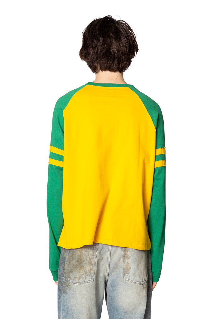 RHUDE SAN PAULO LONG SLEEVE TEE YELLOW/GREEN Gold