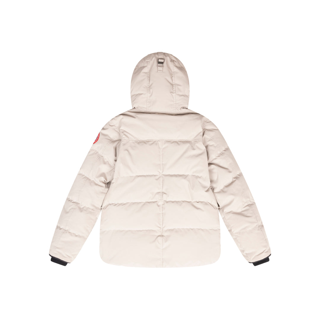 ANSH46 ARCHIVE MACMILLAN LOGO-APPLIQUID QUILTED HOODED DOWN PARKA Antique White