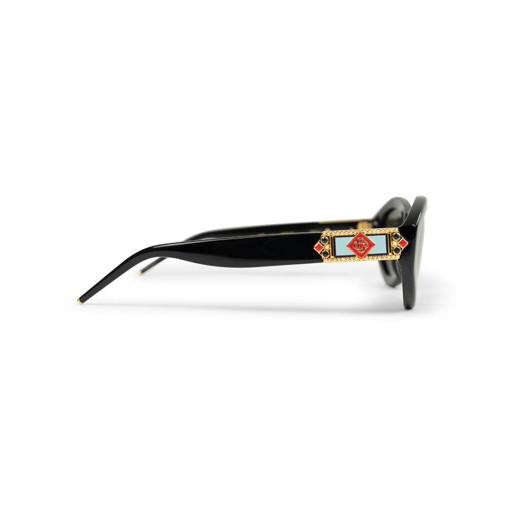 Casablanca GOLD PLATED MONOGRAM SUNGLASSES BLACK Light Gray