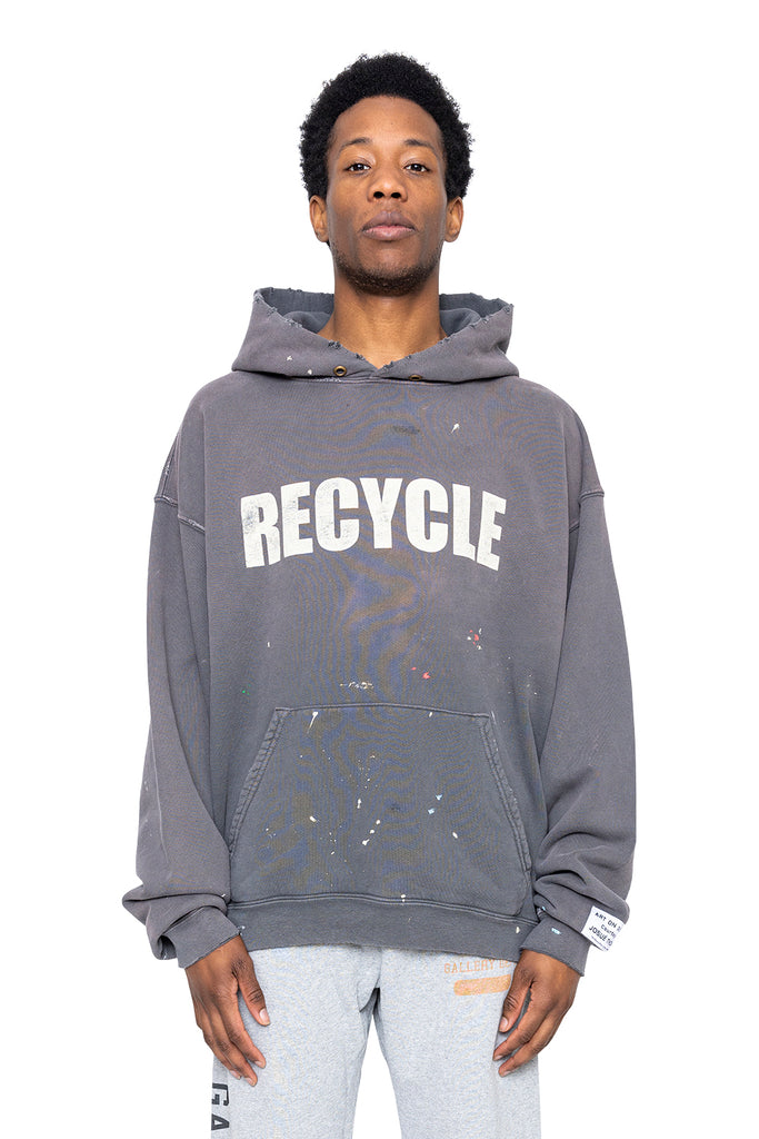 Gallery Dept. 90S RECYCLE HOODIE WASHED BLACK Slate Gray
