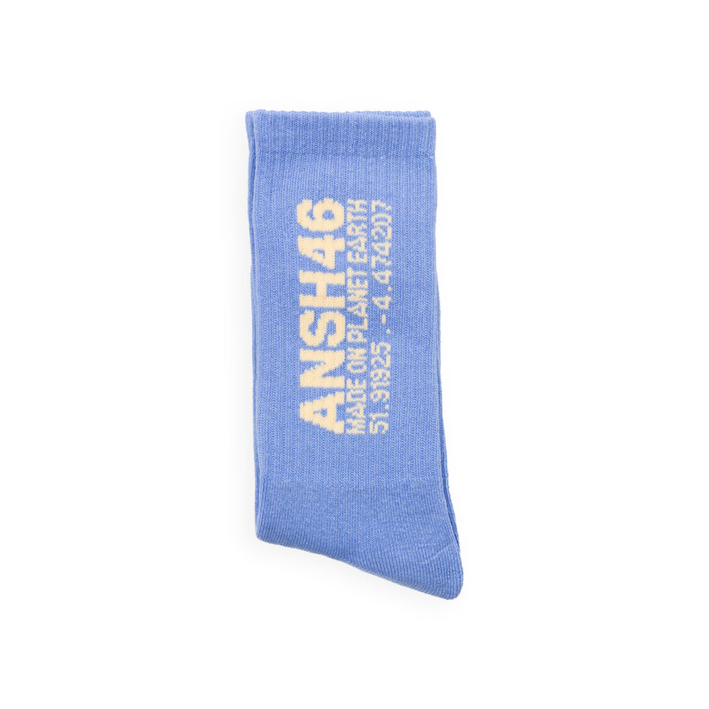 ANSH46 LOGO SOCKS BLUE / CREAM Cornflower Blue