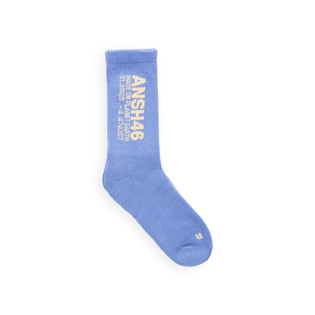 ANSH46 LOGO SOCKS BLUE / CREAM Cornflower Blue