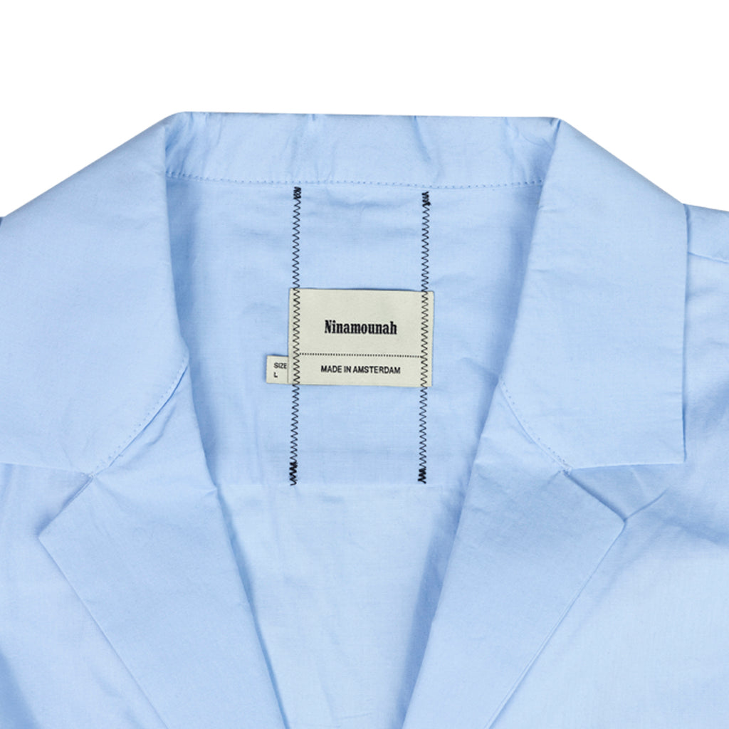 ANSH46 ARCHIVE CUTOUT DETAIL BUTTON UP SHIRT Light Blue