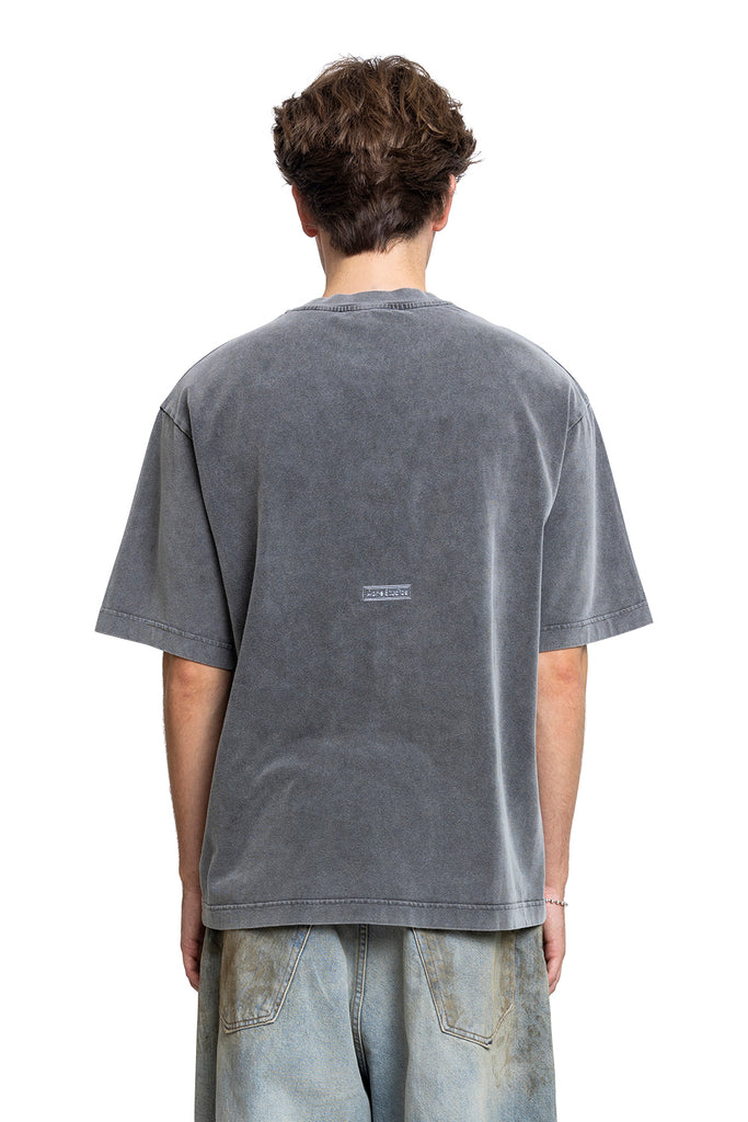 Acne Studios CREW NECK T-SHIRT - RELAXED UNISEX FIT FADED BLACK Dim Gray