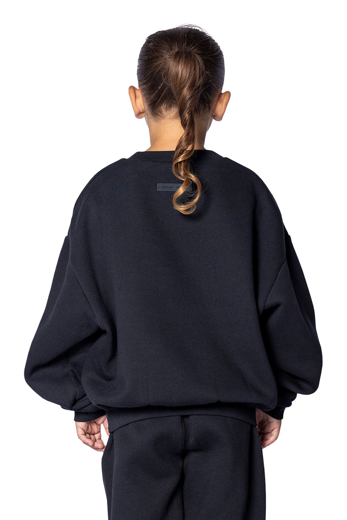 FOG ESSENTIALS KID'S 90'S FIT FLEECE CREW JET BLACK Dark Slate Gray