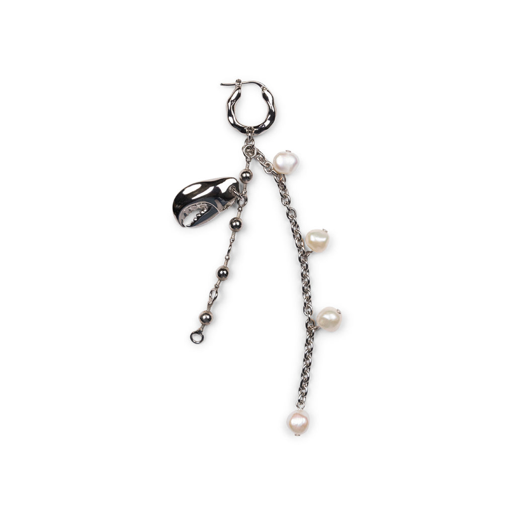 Acne Studios CLAW CHARM EARRING SILVER Light Gray