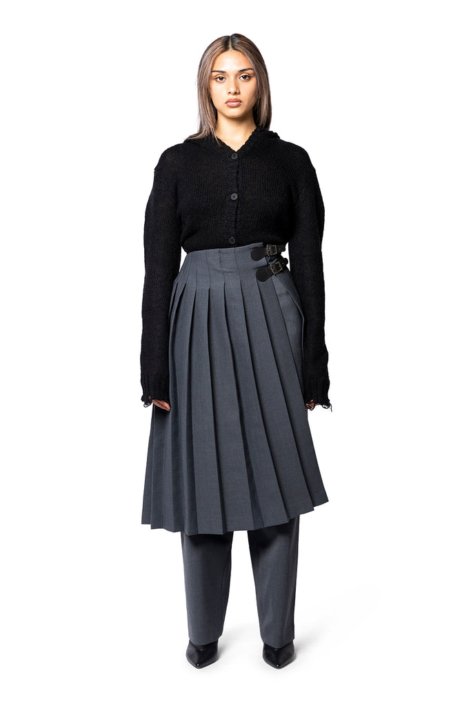 Charles Jeffrey LOVERBOY LONG WIDE LEG SKOUSER WAISTED GREY Dark Slate Gray