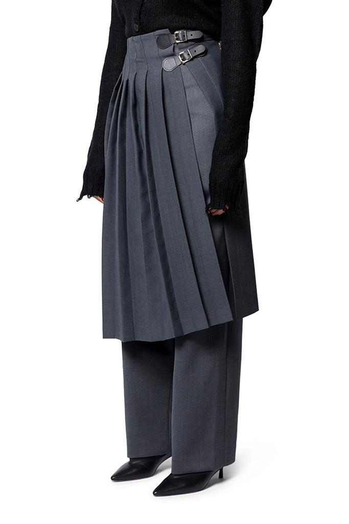 Charles Jeffrey LOVERBOY LONG WIDE LEG SKOUSER WAISTED GREY Dark Slate Gray