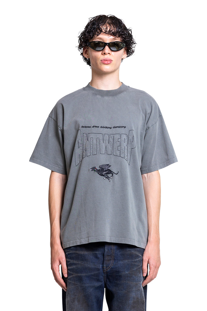 Service Area EMBROIDERED ANTWERP TEE WASHED GREY Light Slate Gray