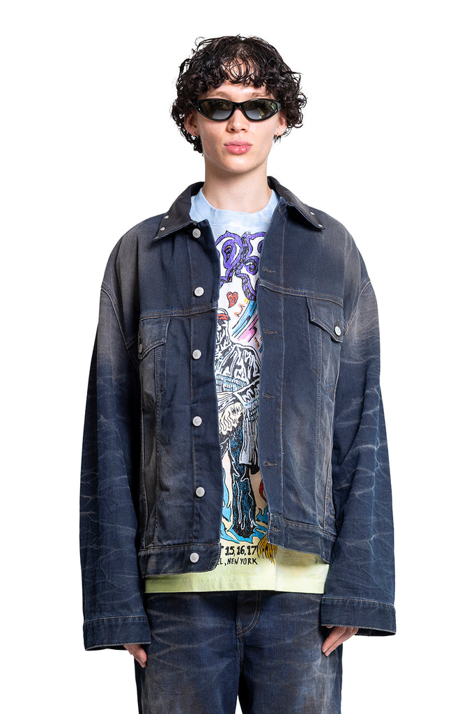 Acne Studios FADED DENIM JACKET DARK BLUE Dark Slate Gray