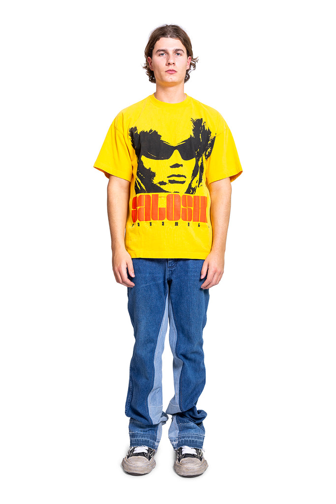 SATOSHI NAKAMOTO SUNGLASS GIRL TEE YELLOW Goldenrod