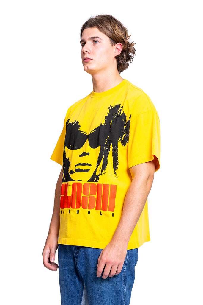 SATOSHI NAKAMOTO SUNGLASS GIRL TEE YELLOW Goldenrod