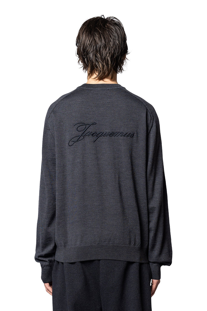 Jacquemus LE SWEATER BRODE DARK GREY Dark Slate Gray
