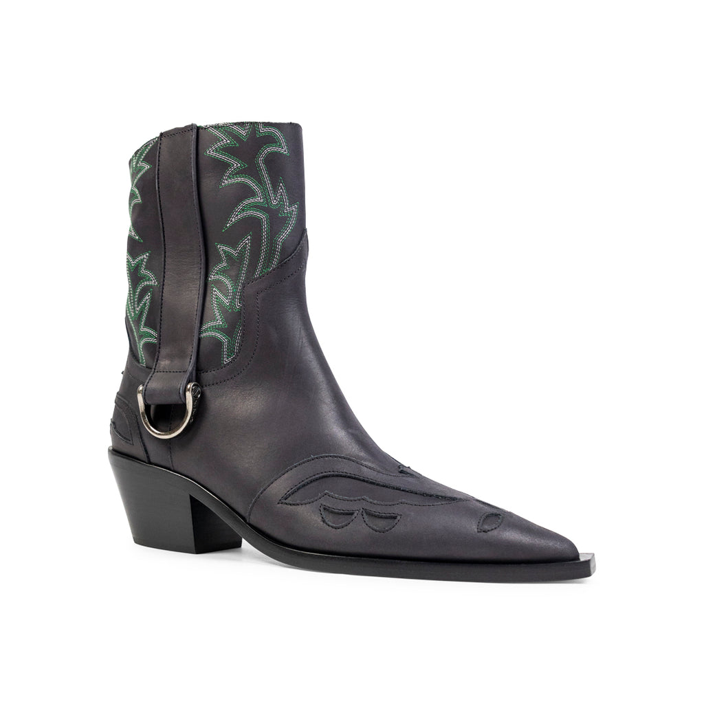 Enfants Riches Déprimés CUT OFF COWBOY BOOT BLACK / GREEN Dark Slate Gray