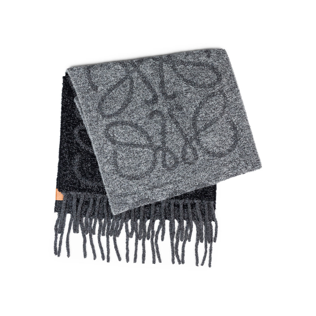 LOEWE ANAGRAM SCARF DARK GREY/BLACK Dim Gray