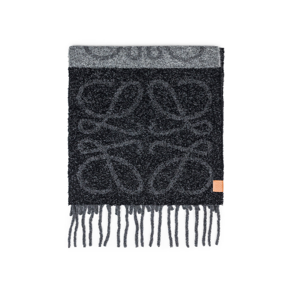 LOEWE ANAGRAM SCARF DARK GREY/BLACK Dark Slate Gray